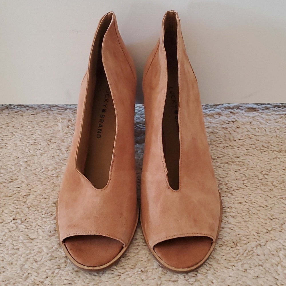 Lucky Brand Suede Heeled Booties